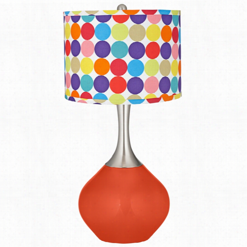 Contemporary Multi-color Circles Daredevil Ora Nge Spencer Table Lamp