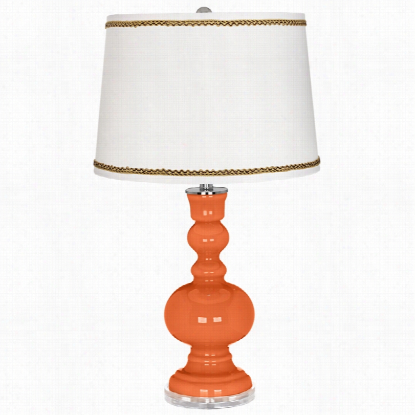 Contemporary Nectarine Apothecary Atble Lamp With Twist Scroll Trim