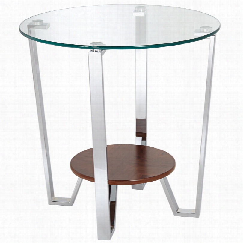 Cotnemporzry Nils Round Chrome And Glas Send Table