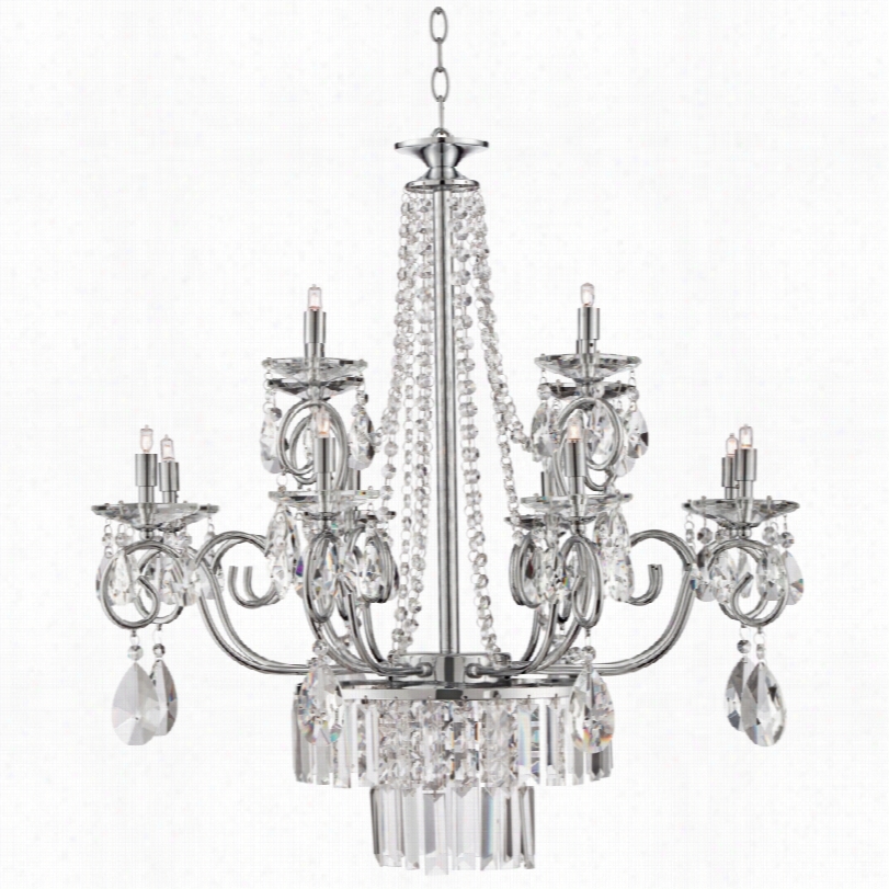 Contemporary Nob Leton Clear Crystal 28-inch-w Chandelier