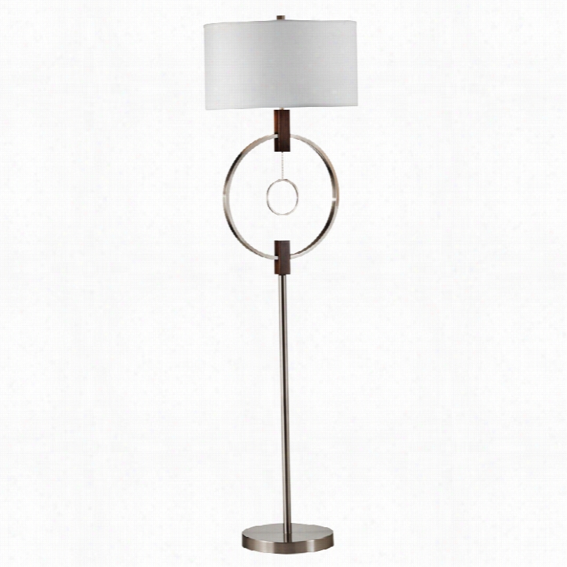 Contemporary Nova Centered  Brushed Nickel Contemporary Floor Lamp