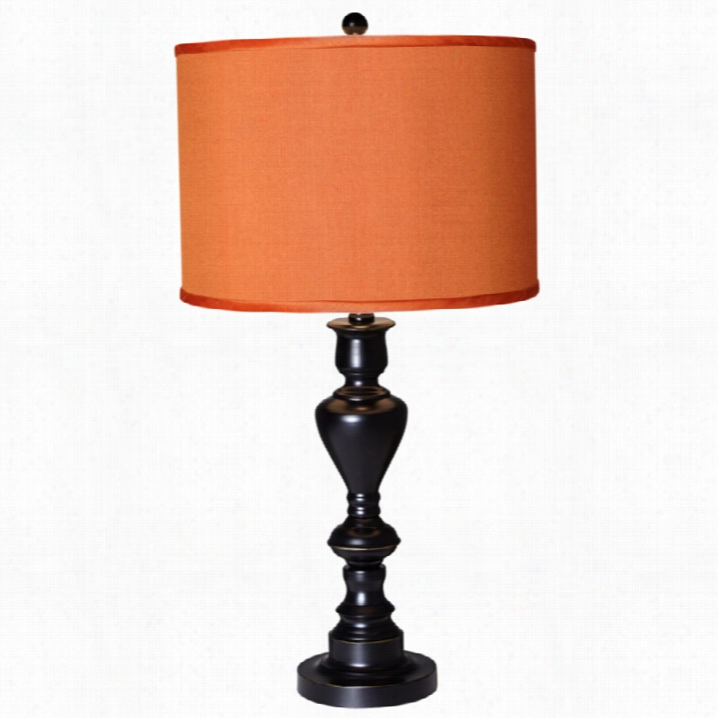 Contemporary Or Ange Faux Sil K Balck Bronze27 1/2-inch-h Table Lamp