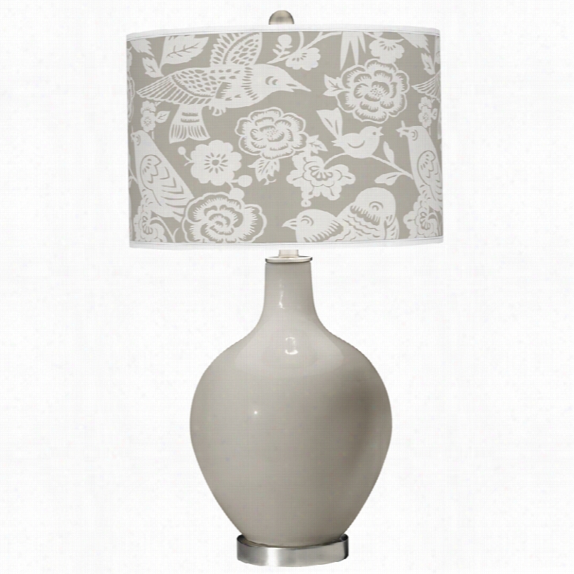 Contemporary Ovo Requiiste Gray Aviary Pattern 28 1/2-inch-h Table Lamp