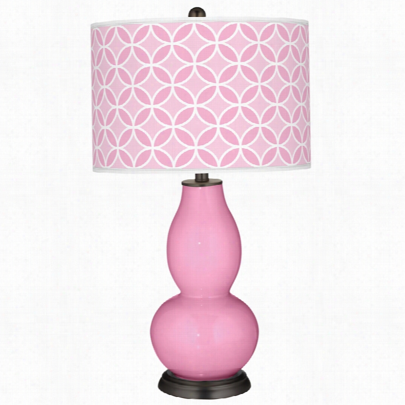 Contemporary Pale Pink With Circle Rins Art Shade Color More Table Lamp