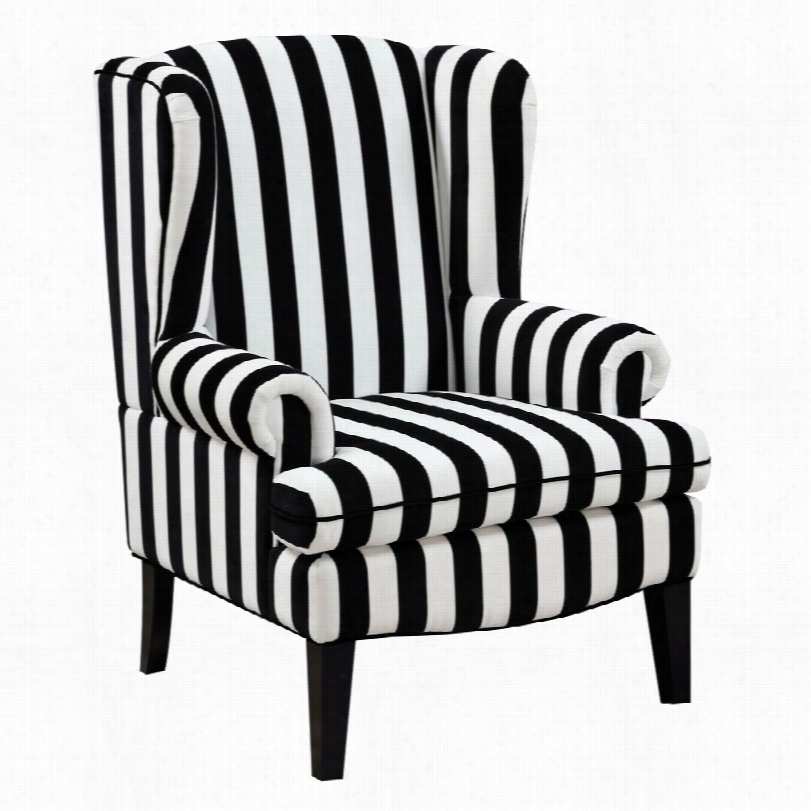 Contemp Orary Paris Black And White Velvet Wingback Occasional Chair