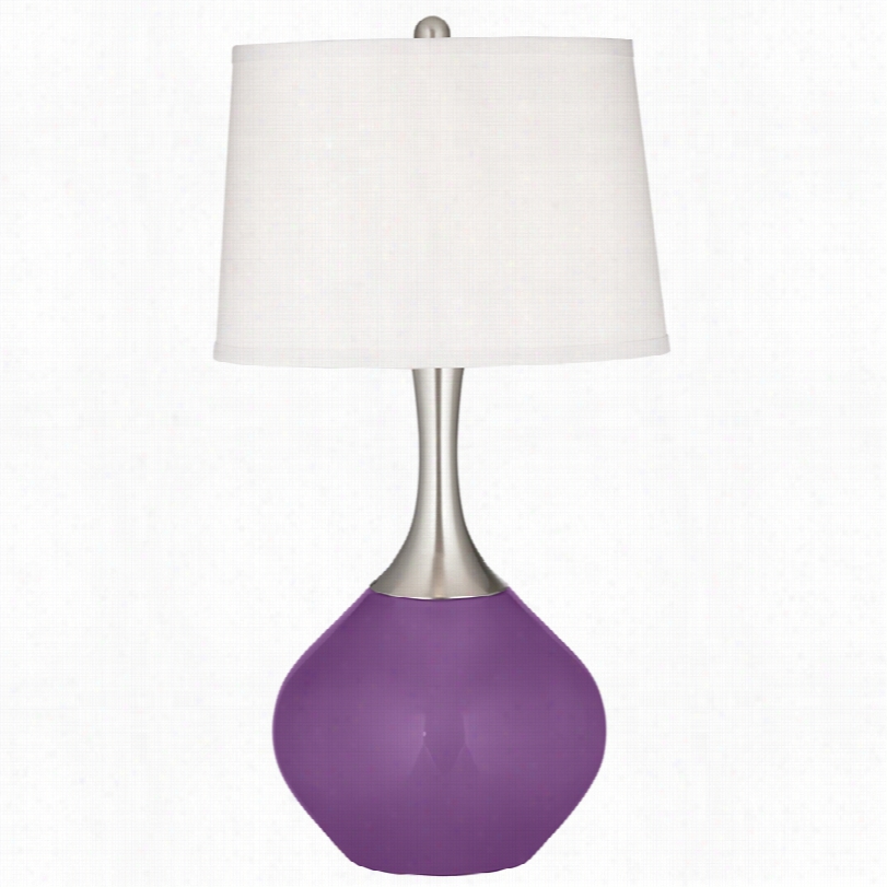 Contemporary Passionate Purple Brushed Steel Metal 31-inch-h Ta Ble Lamp