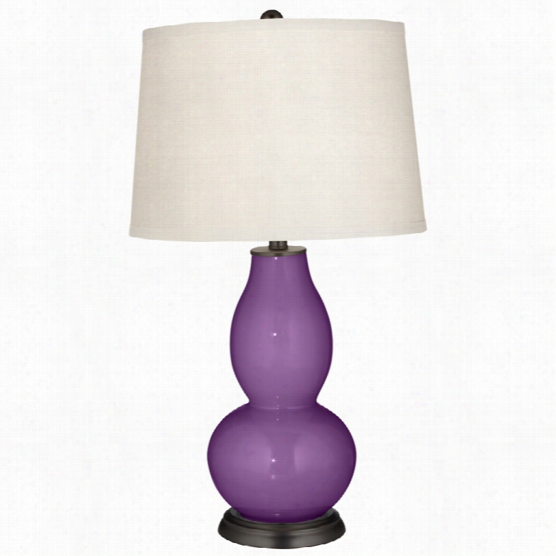 Contemporary Passionate Purple Witn Double Gourd Color Plus Table Lamp