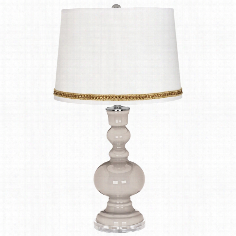 Contemporary Pediment Apotheca Ry Table Lamp With Braid Trim