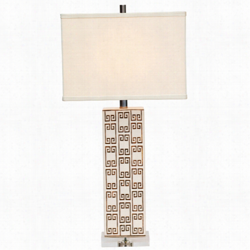 Contemporary Harbor 68 Mizner Key Brown And Ivory Porcelain Tabble Lamp