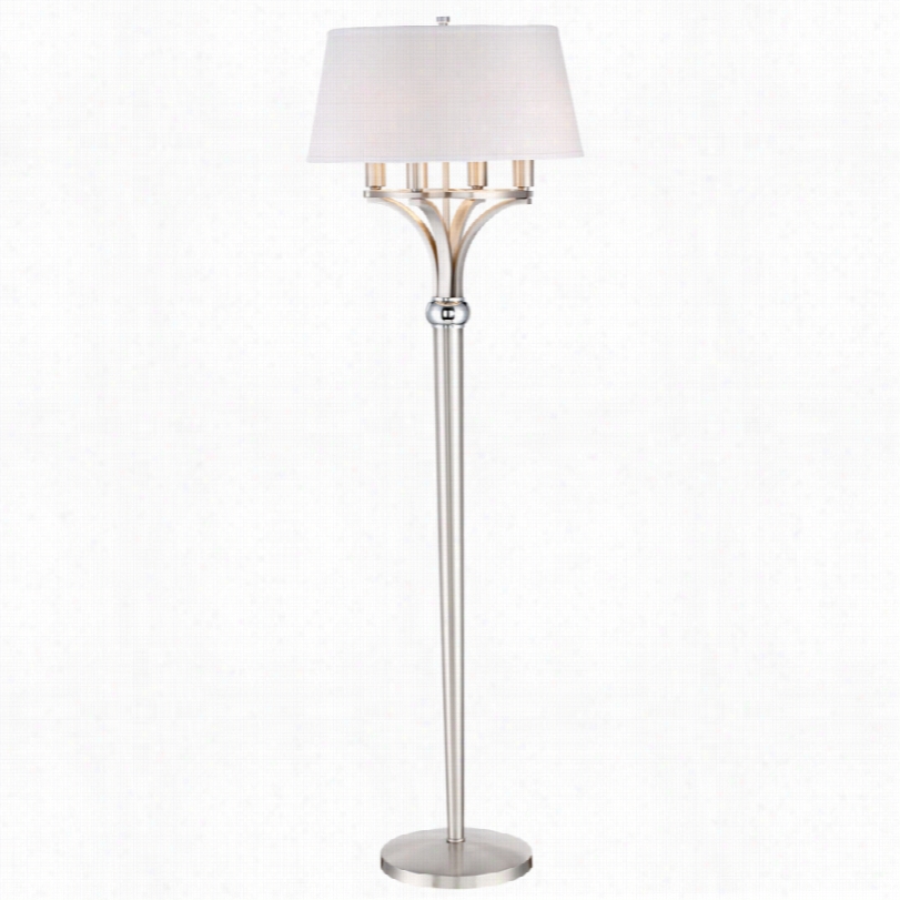 Contemporary Possini Euro Brushed Nickel 4-light Floor Lamp