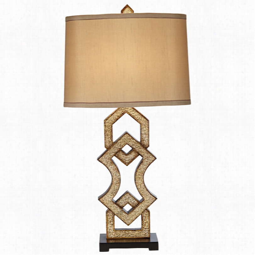 Contemporary Possini Euro Kwsha Gold Silver Leaf 32 1/2-inch-h Table Lamp