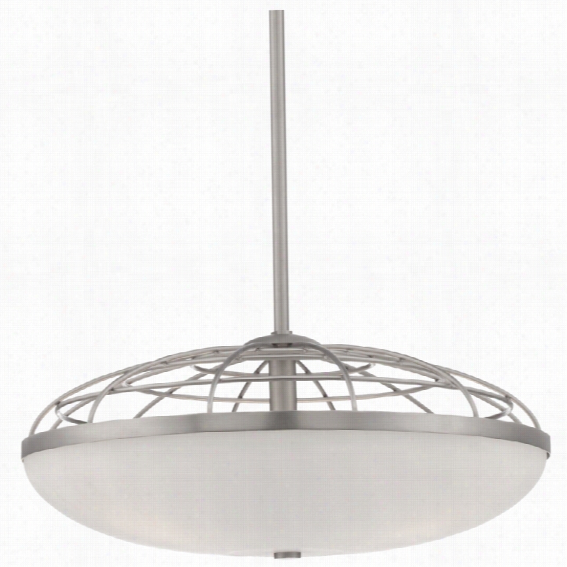 Contemporary Possinii Euro Modern Nickel White Open Cage Pendant Light