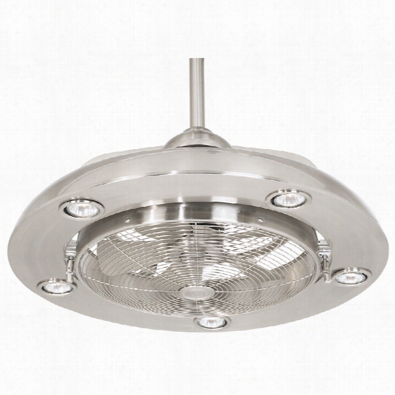 Contemporary Posini Euro Segue Brushed Nickel 5-litht Ceiling Fan