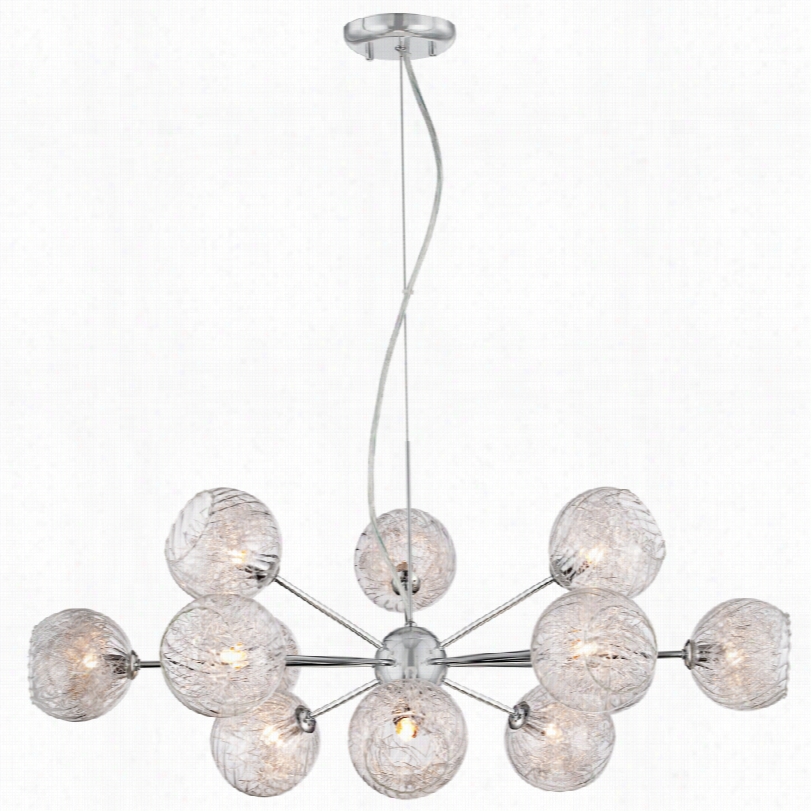 Contemporary Possini Euro Wired Glass And Chrome 32-inch-w Chandelier