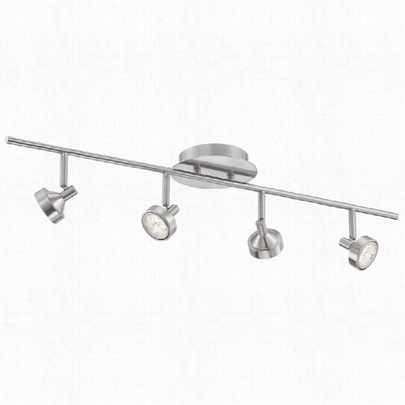 Contemporary Pro Track Brushed Steel 32-inch-w Four Instruction Ceiling Light