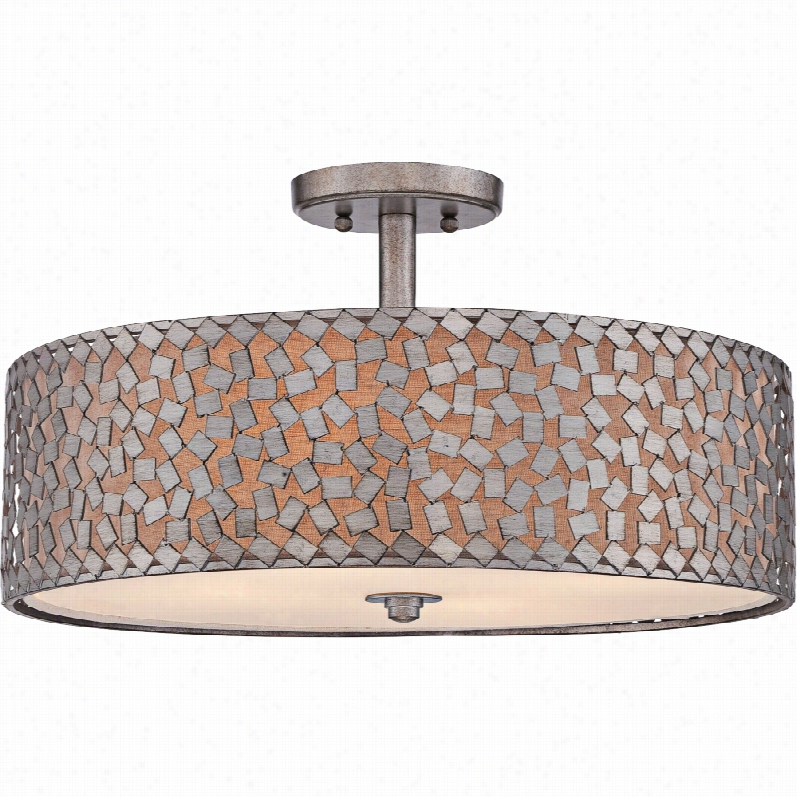 Contemporary Quoizel Confetti Old Silver 20-inch-w Ceiling Light