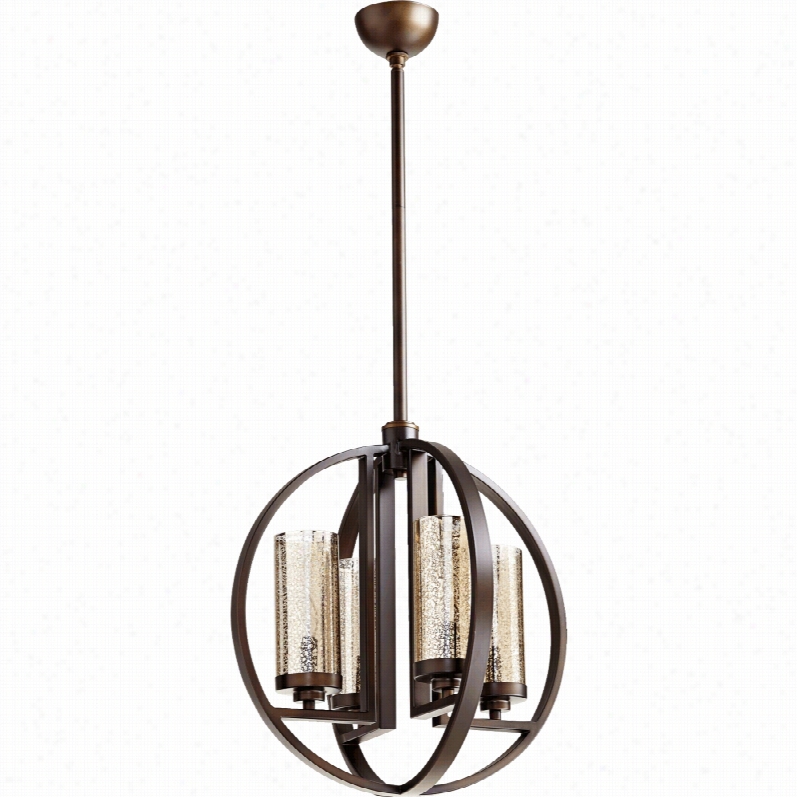 Contemporary Quorum Jupian Oiled Brown 4-light Pendant