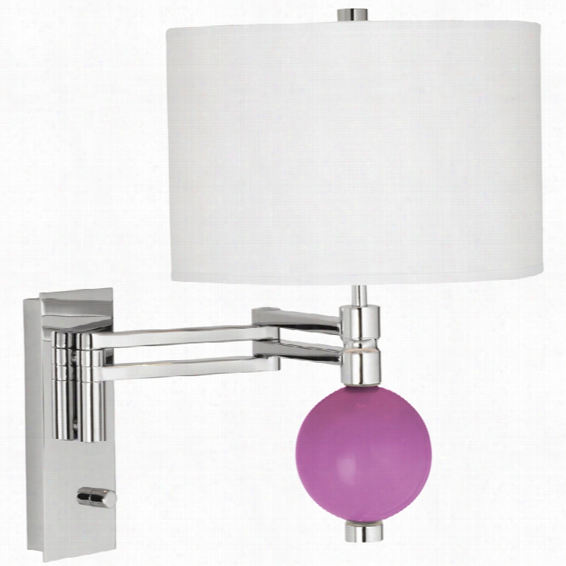 Contemporary Radiant Orchid Niko Chrome 18-inch-h Swing Arm Wall Lamp