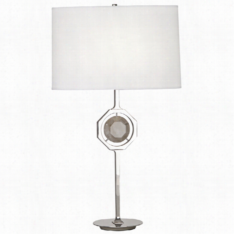 Contemporary Robert Abbey Hope Polished Nickel Lull Crystal Table Lamp