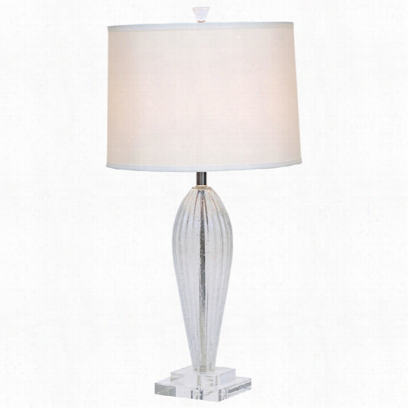 Contemporary Romano Modern White Shade With Glass Port 68 Table Lamp