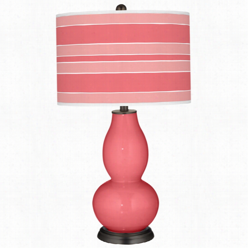 Contemporary Ro Se Wtih Bold Stripe Rat Shade Color Plus Table Lamp