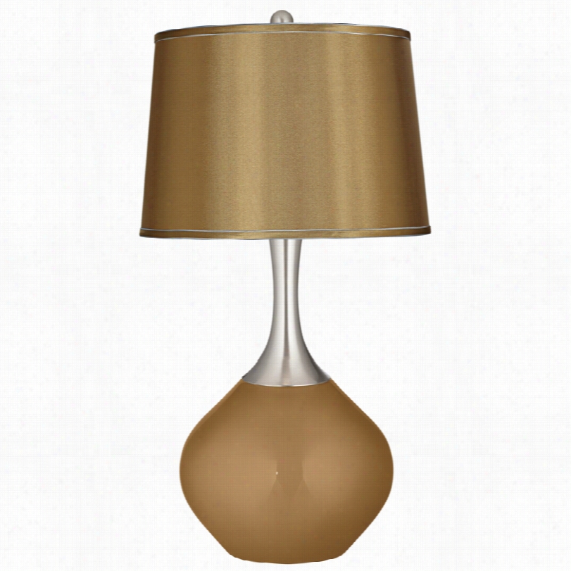 Contemporary Satin Gold Screen Light Bronze Metallic Spencer Table Lamp
