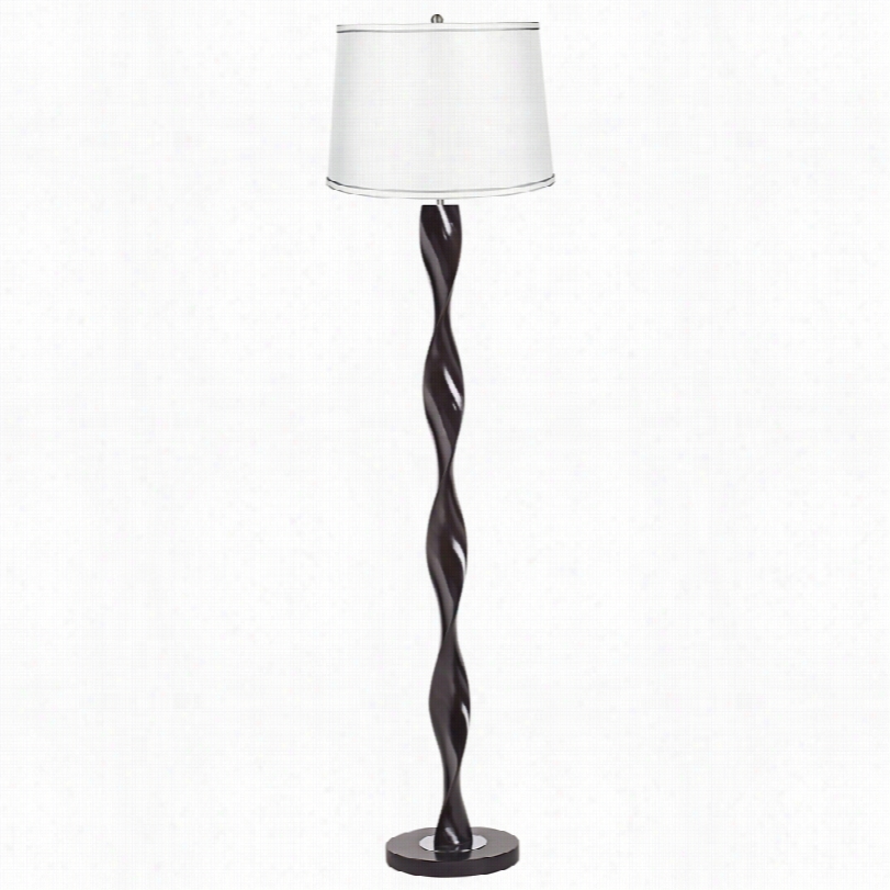 Contemporary Satin Silver White Twist Floor Lamp