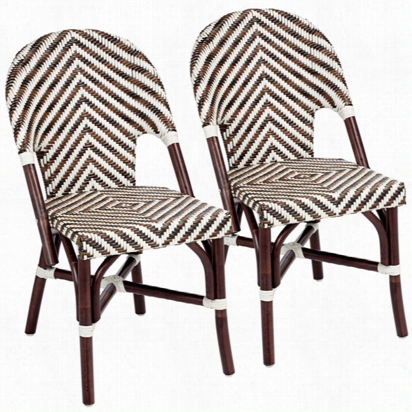 Contemporary Set Of 2 Sumner Woven Desert One's Party  Tan Dining Side Chair