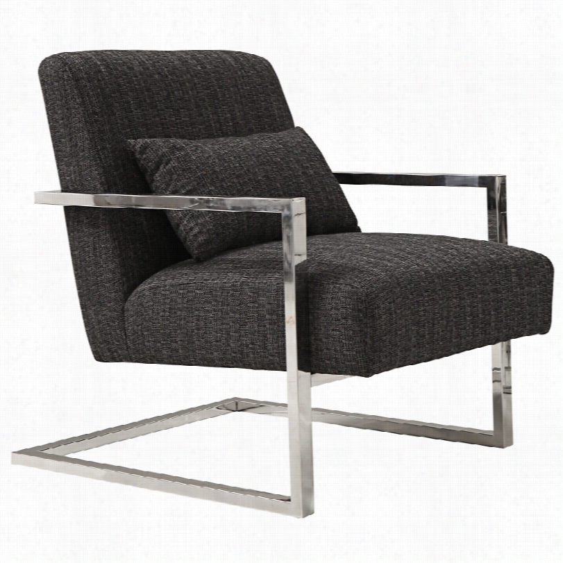 Contemporary Skyline Moder Charcoal Stainless Steel Accent  Chair