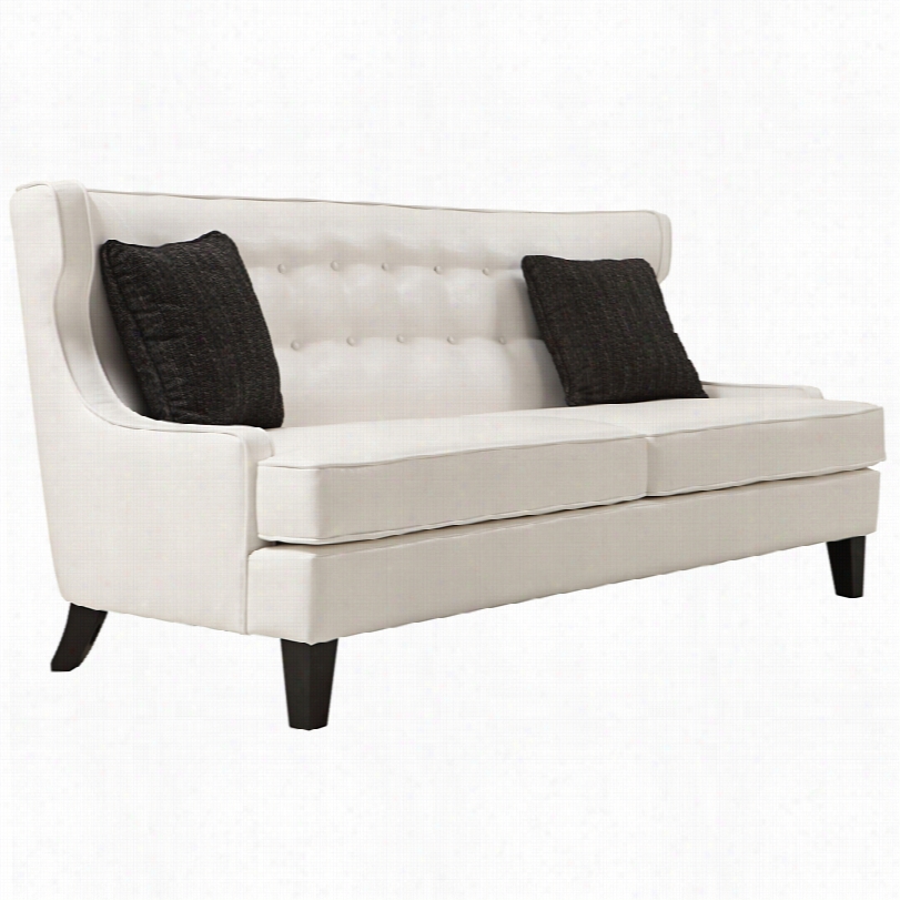 Contemporary Skyline Modern White Bonded Leather Sofa