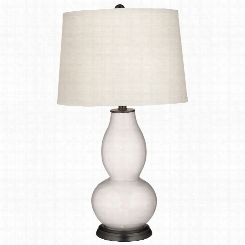 Contemporary Smart White Double Gourd Attending White Color Plus Table Lamp