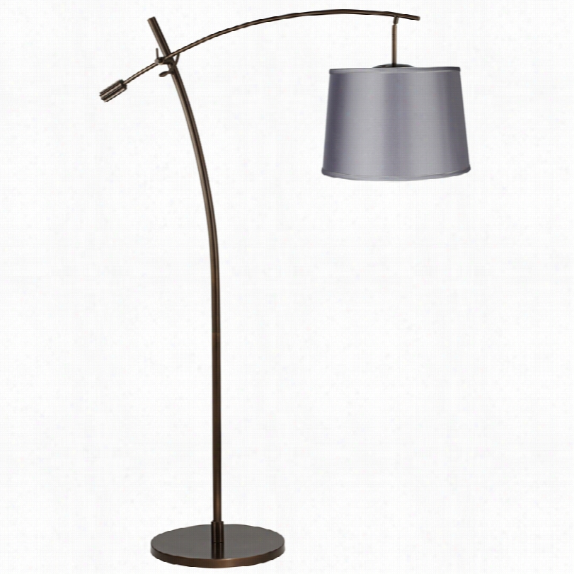 Contemporary Tara Light Gray Satin Obscure 11-inch-h Arc Floor Lamp