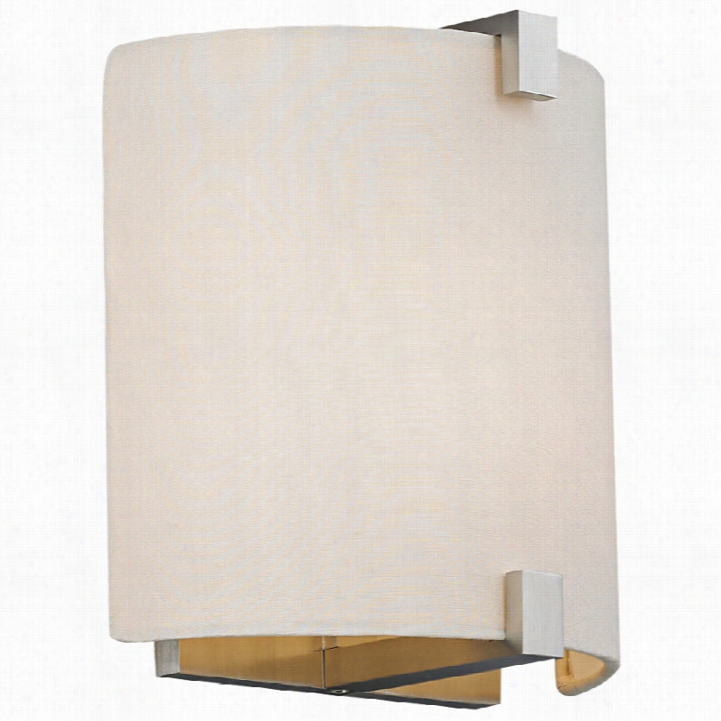 Contemporary Tech Satin Nckel Witu White Fabric Essexw All Sconce