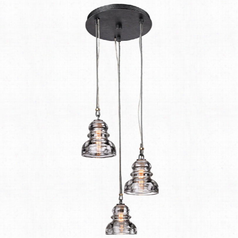 Contemooraty Troy Menl O Park Old Silver Modern Three Light Pendant