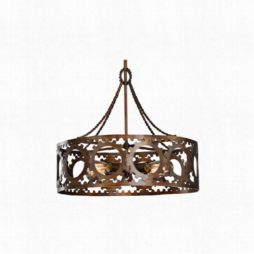 Contemporary Utteromst Antrim Bronze 21-inch-w 4-light Pendant