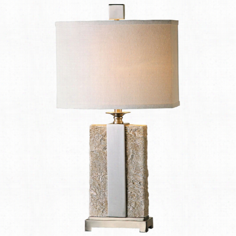 Contemporary Uttermost Bohea Stone Ivory 29-inch-h Table Lamp