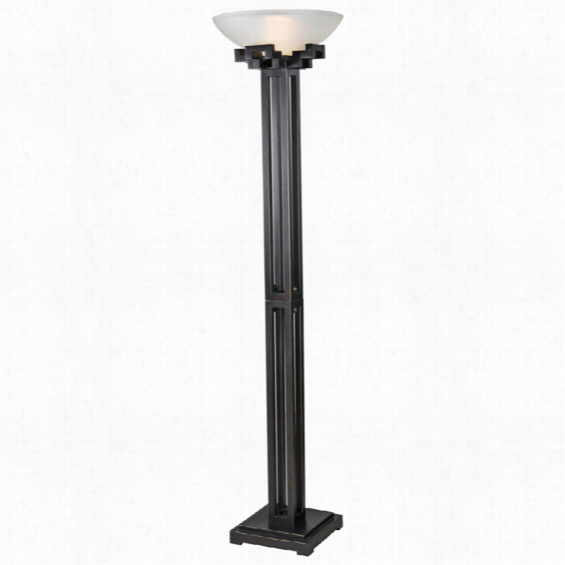 Contemporary Uttermost Broglen Oil Rubbed Bronze Torchierre Floor Lamp