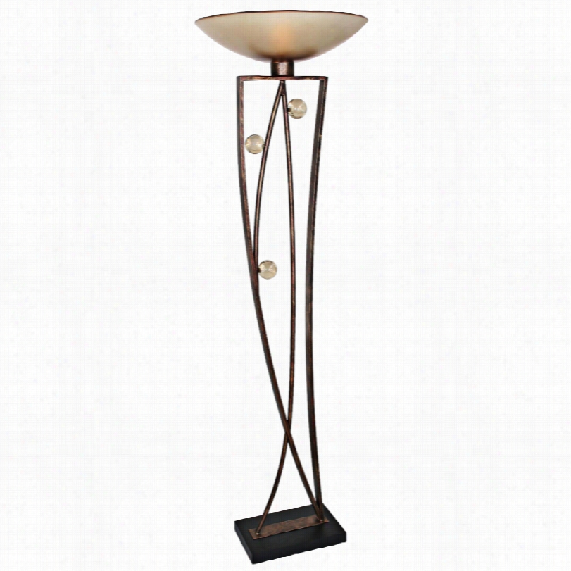 Contemporary Van Teal Distinctive Weathered Copper Torchiere Floor Lamp