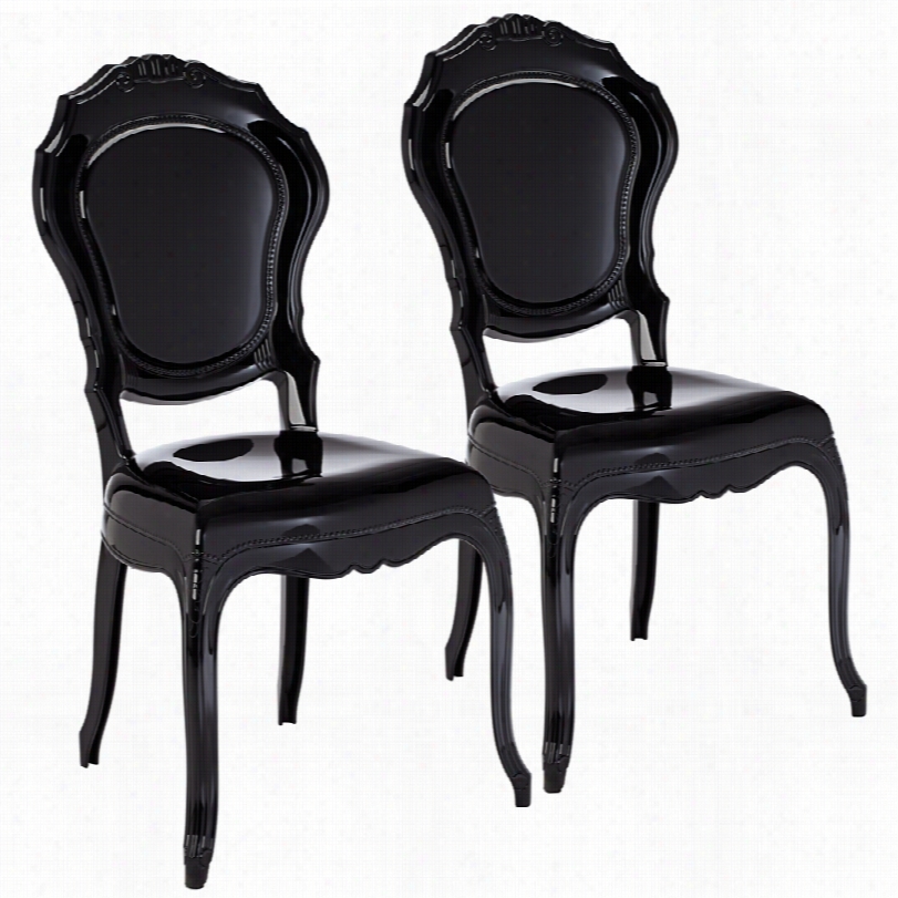 Contemporary Venezia Opaque Black 2-piece Accent Chair Set