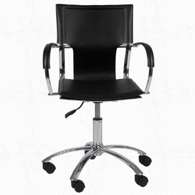 Contemporary Vinnie Black Bonded Leather Contemporary Office Chair