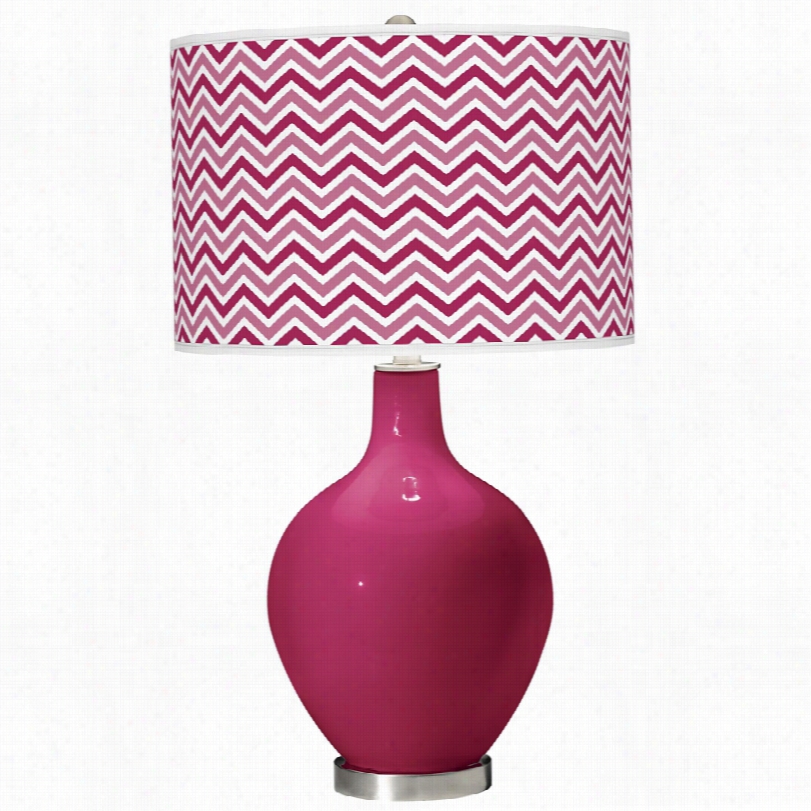 Contemporary Vivacious Pink Glass Zig Zag Color Pluss Ovo Stand  Lamp