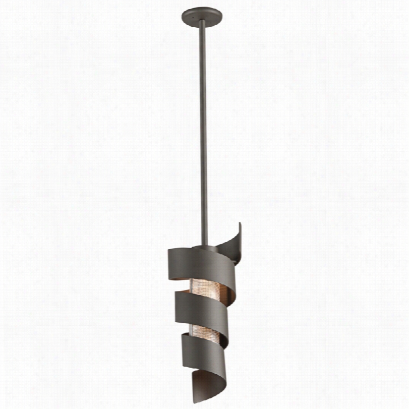 Contemporary Vortex Broonze 9-inch-w Outdoor Lde Hanging Light