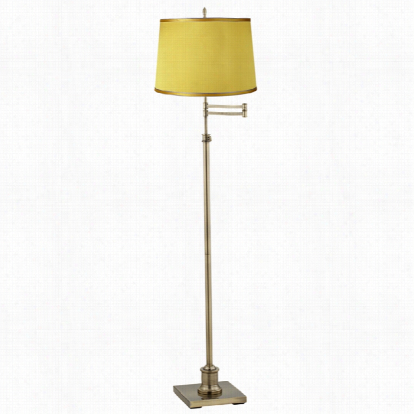 Contempora Ry Wes Tbury Satin Yellow Shade Adjustable Swing Arm Floor Lamp