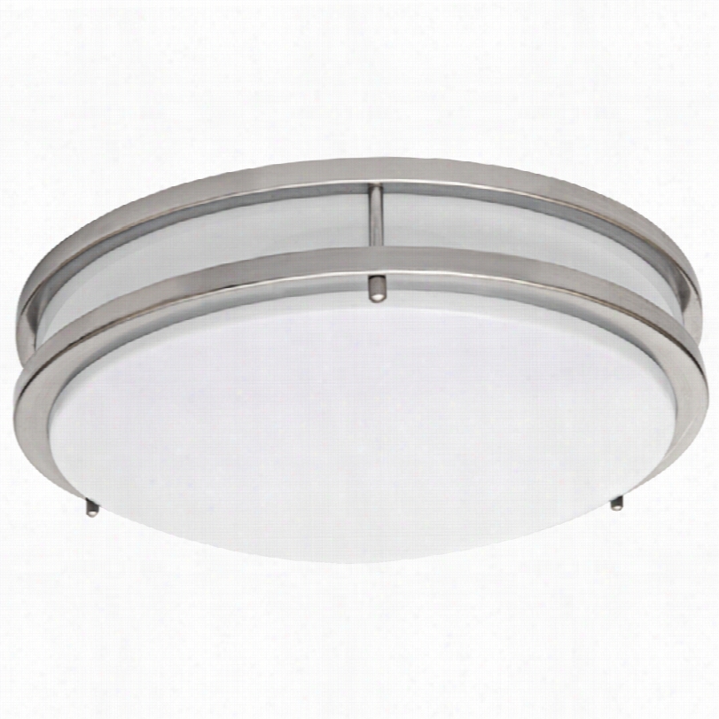 Contemporary Zaire Brushed Nickel Cool Wwhite 17-inch-w Led Ceiling  Illumine