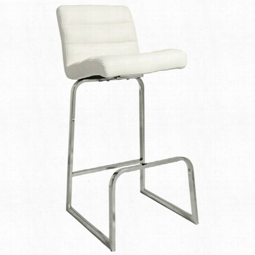 Contemporary Zetta  Modern Ivory Wit H Chrome 40 1/2-inch- H Barstool