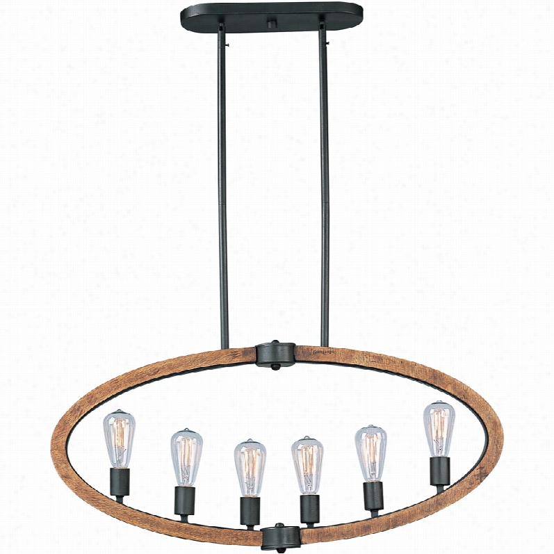 Rustic Lodge Maxim Bodega Bay Linear 6-light Island Pendant