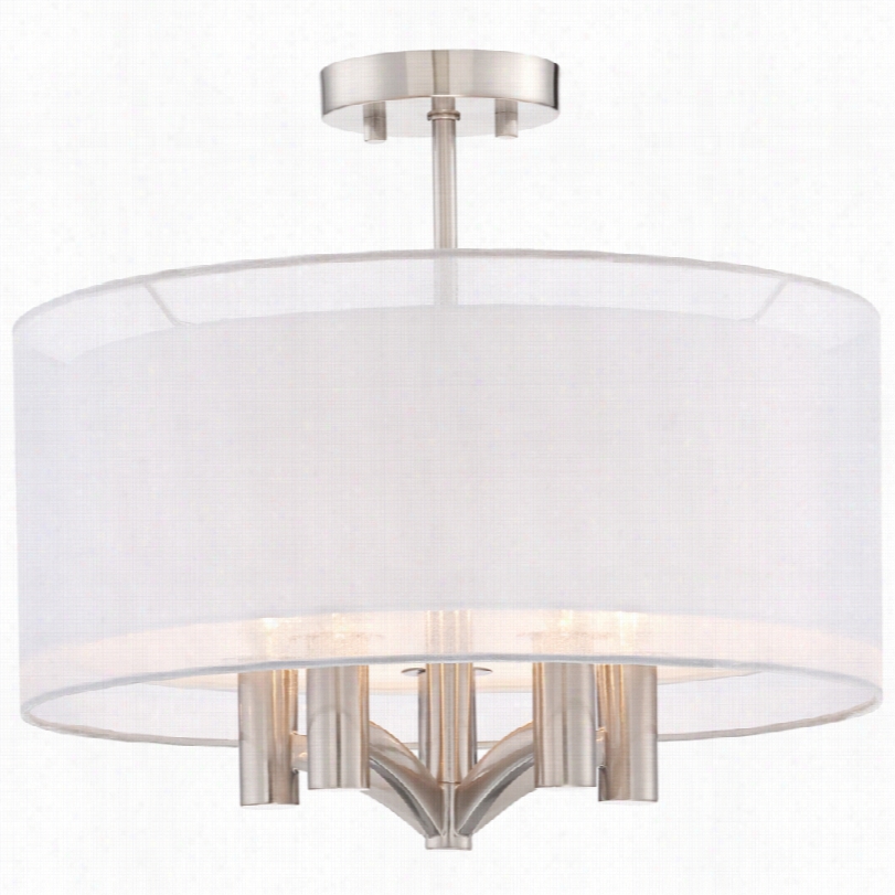 Transitional Caliari 5-light Brushed Nickel 18-inch-w Ceiling Ligght