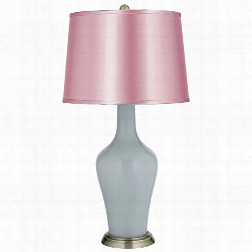 Transitional Color Plus Satin Pale Ponk Uncretain Gray Anya Table Lamp