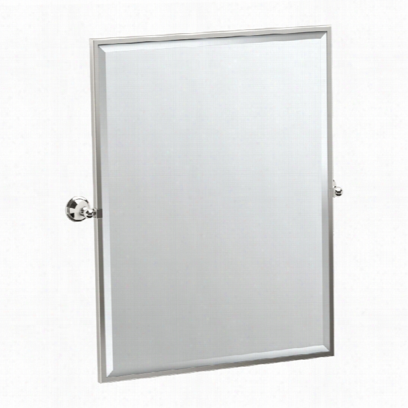 Transitional Gatco Laurel Polished Nickel Wall Mirorr-28 3/4x32 1/2