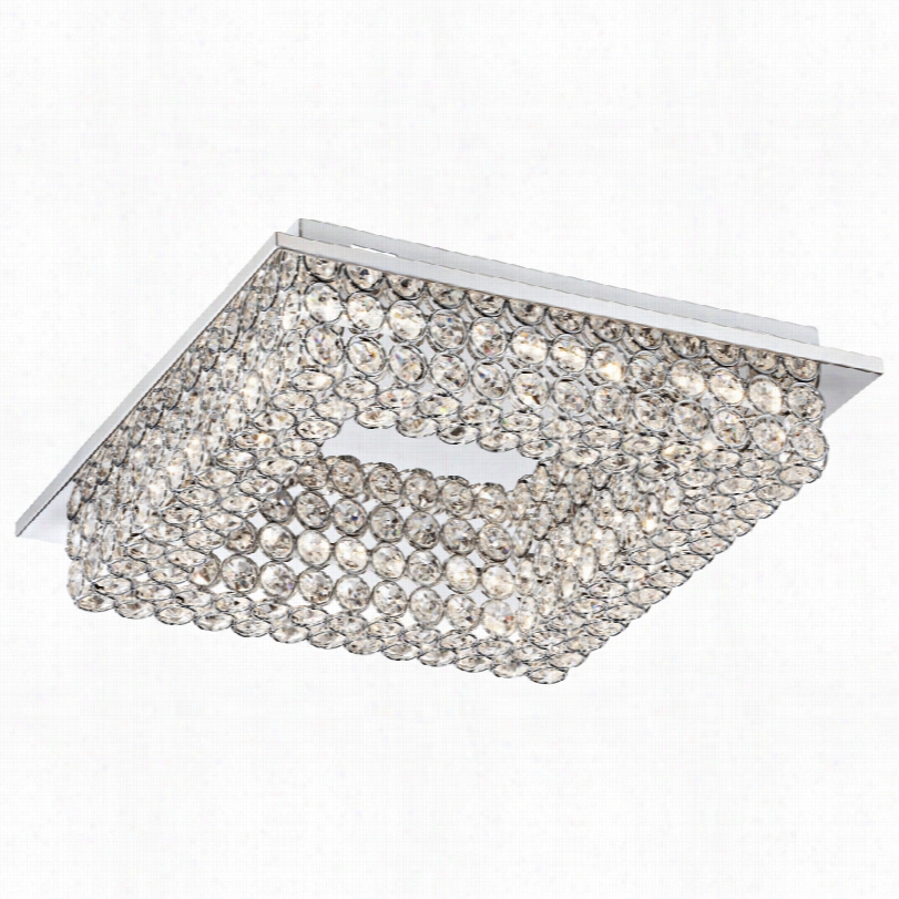 Contemporary Aaiyah 15 3/4-inch-w Square  Chrome Led Ceiiling Light